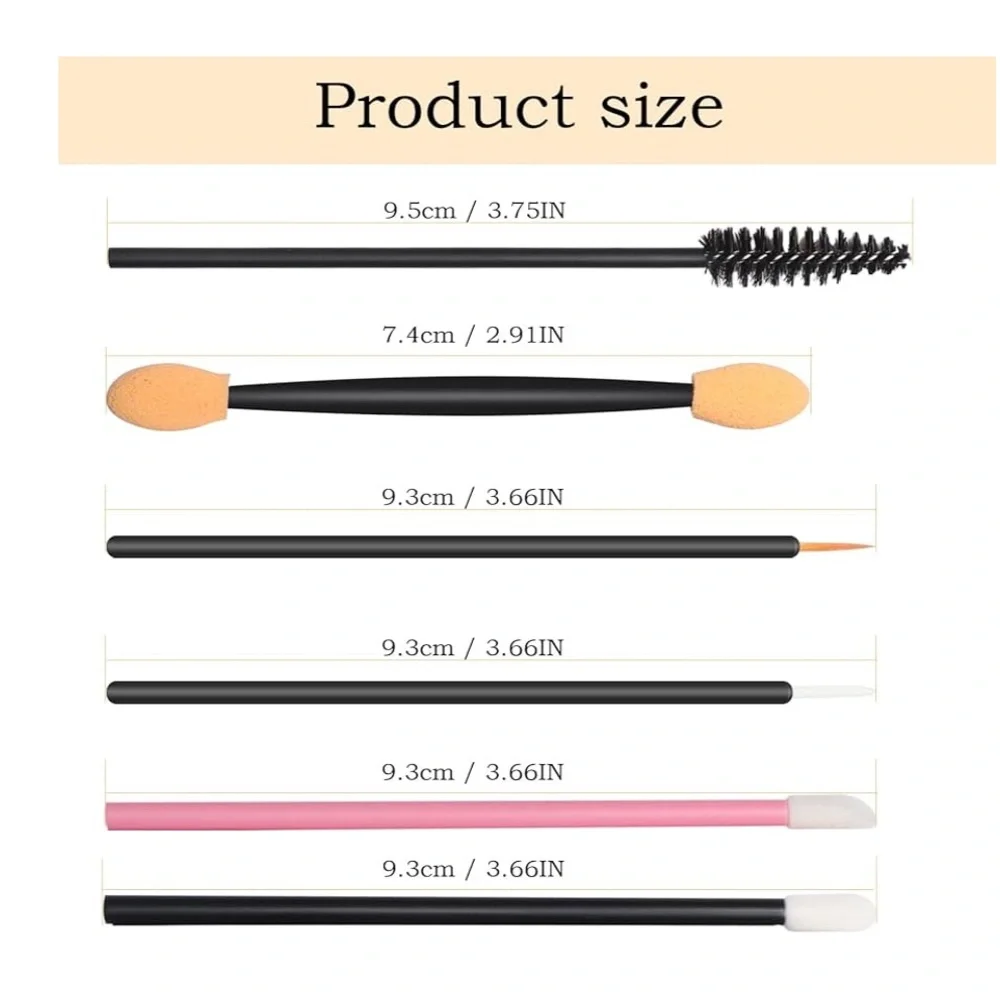 300pcs Disposable Makeup Tool Kit,Brow brush/Mascara brush/Lip Applicators